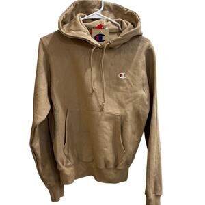 Champion Reverse Weave Hoodie Tan / Beige / Brown Oversized XS